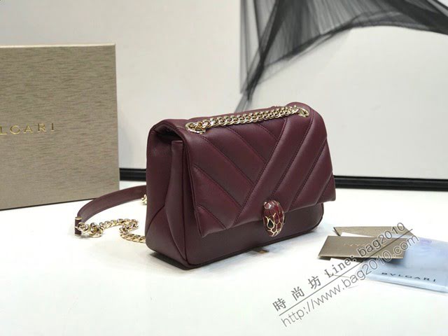 Bvlgari女包 寶格麗小號新品 幾何形狀鏈條斜挎包 Serpenti Cabocho肩包 287993  fyd1528